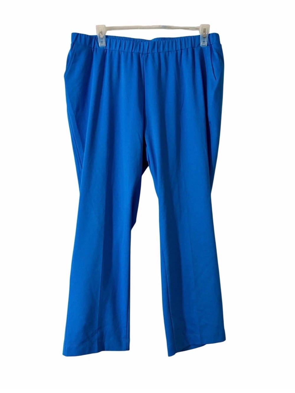 Allison Daley Plus 18W Blue Pull On Pants Elastic Waist Mid Rise Straight Leg
